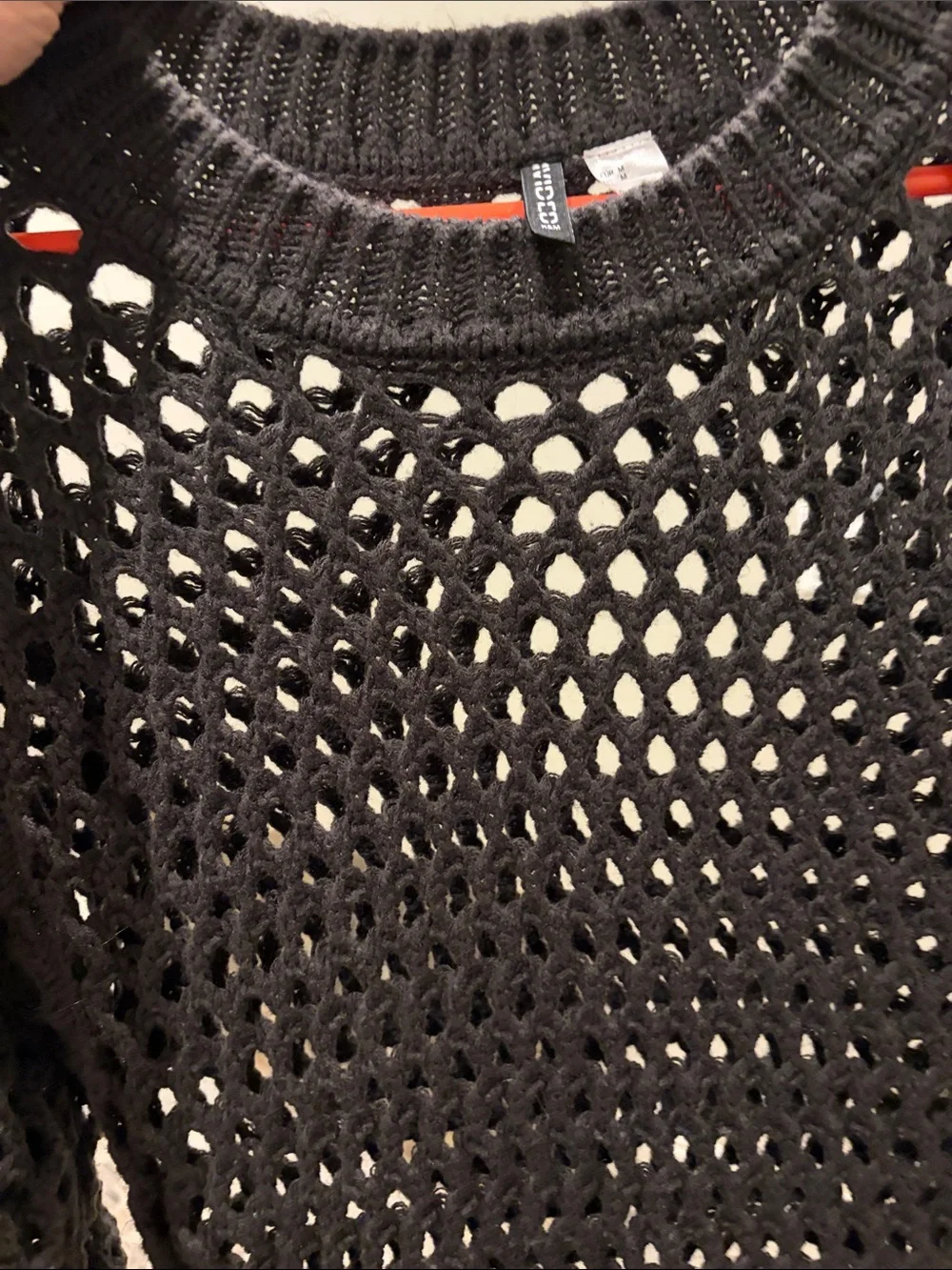 H&M Black Open-Weave Knit Sweater